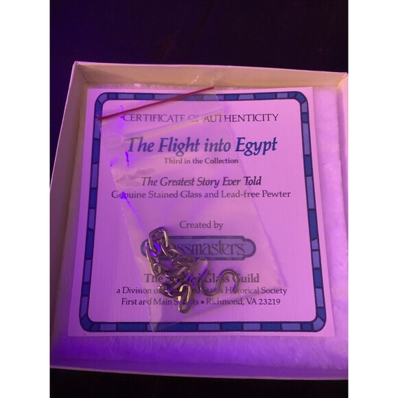 Glassmasters STAINED GLASS & PEWTER- The Flight Into Egypt - Christmas Ornaments - Picture 3 of 5